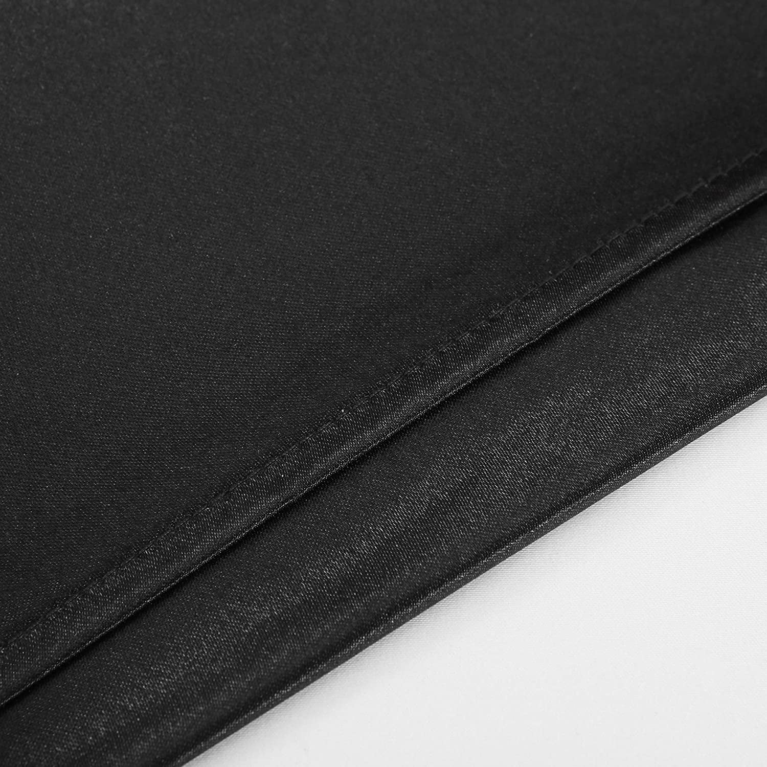 Justlinen 2 Pack Satin Pillowcase for Hair and Skin Queen Size, Satin Pillow Case with Envelope Closure Luxury Pillow Cover, Cooling Pillow Cover for Curly Hair-Soft, Breathable, Wrinkle, Fade Resistant(51X76Cm)-Black