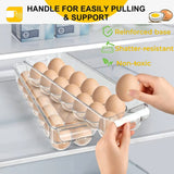 Egg Holder for Refrigerator 2 Pcs Egg Storage Organizer Container with Lids Plastic Egg Tray 14 Eggs Fridge Stackable Egg Storage Frigerator Organizer Bins for Egg Refrigerator Kitchen