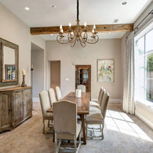 Load image into Gallery viewer, Rustic Chandeliers, 8 Lights Candle French Country Chandelier, Vintage Iron Pendant Light Fixture Hanging Light for Farmhouse, Kitchen Island, Dining Room, Bedroom
