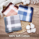 Handkerchiefs Men Cotton, 12 Pack 100% Cotton Handkerchief for Men, Classic Pocket Squares Hankies for Men Women