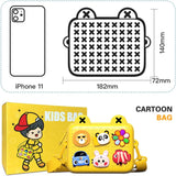 Kids Crossbody Bag Mini Cartoon Shoulder Bag Kids Tide Satchel for Girls Boys,Eva Material No Fade No Smell with Adjustable Strap Replaceable Decoration, Kids(Yellow)