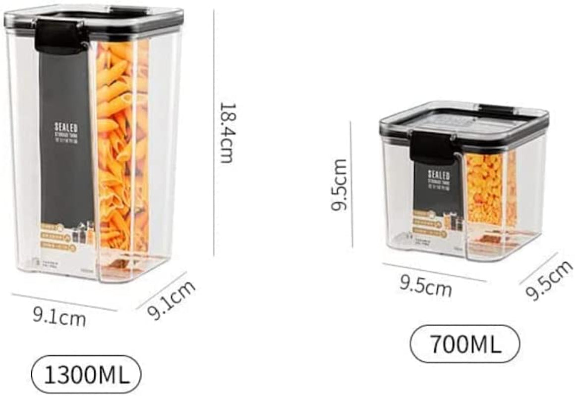Pantry Storage Containers Set of 3, Airtight Food Storage Container, Clear Plastic Kitchen Canisters with Lids, Stackable Kitchen Space Saving Organiser for Flour, Sugar,Snack - Clear
