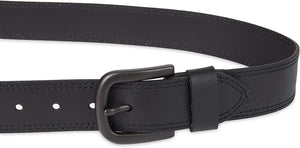 Mens 1 1/2 In. Leather Belt with Two Row Stitch