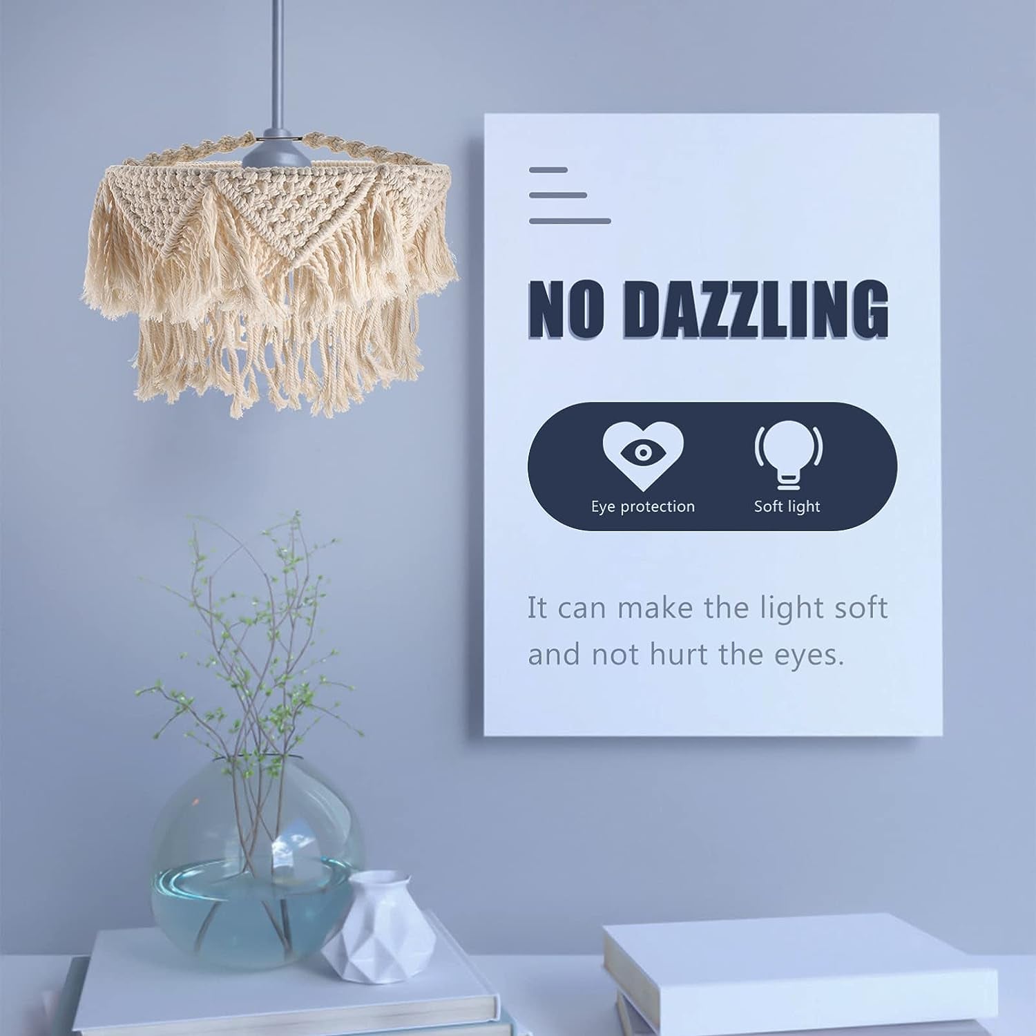Fringe Lamp Shade Macrame Lamp Shade Ceiling Light Shade Hanging Pendant Light Cover Chandelier Shade Woven Lamp Shade