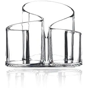 Clear Makeup Brush Holder Organizer, 3 Slot Acrylic Cosmetic Brushes Storage, Eyeliners, Eyebrow, Pencil Display Case pattanaustralia