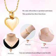 Load image into Gallery viewer, Small Heart Cremation Urn Necklace for Ashes Stainless Steel Memorial Ash Pendant Keepsake Jewelry
