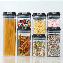 Load image into Gallery viewer, Airtight Food Storage Container 12 Sets with Easy Open &amp; Lock, Air-Tight Dry Fresh Storage Set Bpa-Free Clear Durable Plastic Ideal for Flour, Sugar, Snacks Pantry &amp; Kitchen &amp; Much More –And Free Labels &amp; Marker. (12 Sets Clear Airtight Container)
