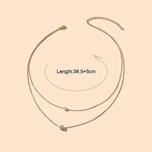 Crystal Pearl Casual Decor Multi Layered Gold Necklace Collar  for Women pattanaustralia