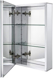Aluminum Bathroom Medicine Cabinet with Framless Double Sided Mirror Door15 Inch X 24 Inch Recess or Surface Mount, Silver
