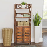 Bathroom Storage Cabinet Cupboard Chest Shelf Albuquerque Wood Brown
