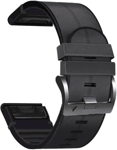 Leather+Silicone Watchband for Garmin Fenix 5 6 5X plus 6X Pro 7 7X Band Strap Quickly Fit 22 26Mm Wristband for Garmin Epix