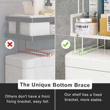 Load image into Gallery viewer, Over the Toilet Storage Shelf, 2-Tier Bathroom Storage Organizer Upgrade Punch-Free Toliet Storage Shelf, Home Storage Rack with Hooks Shelf (White)
