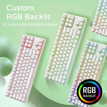 Load image into Gallery viewer, RK87 80% Mechanical Keyboard with USB Hub, 2.4G/Bt5.0/Wired, Wireless Bluetooth Mechanical Keyboard 87 Keys, RGB Hot Swappable Gaming Keyboard with Software, Brown Switch, White
