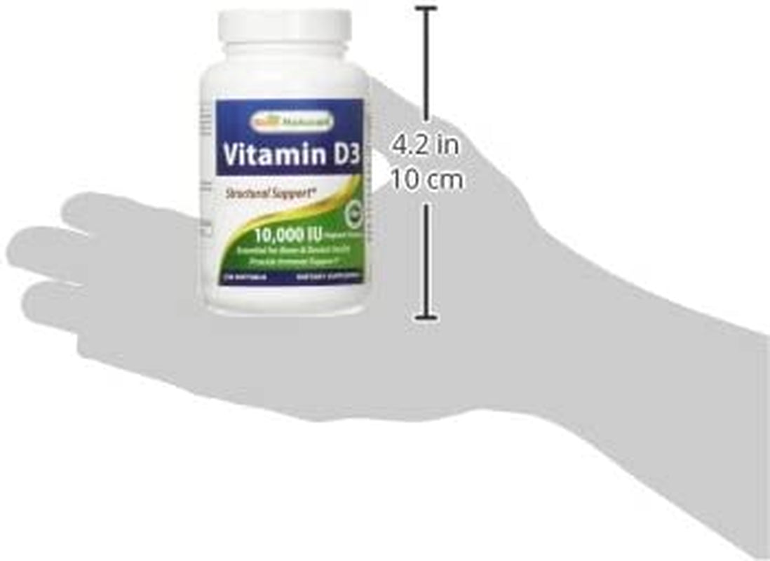 Vitamin D3 10000 IU for Stronger & Healthier Bones, 240 Count