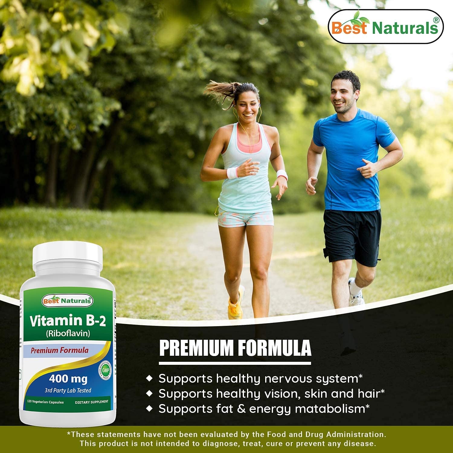 Vitamin B2 (Riboflavin) 400Mg - Migraine Relief - Veggie Capsules - Conezyme Precursor - 120 Count