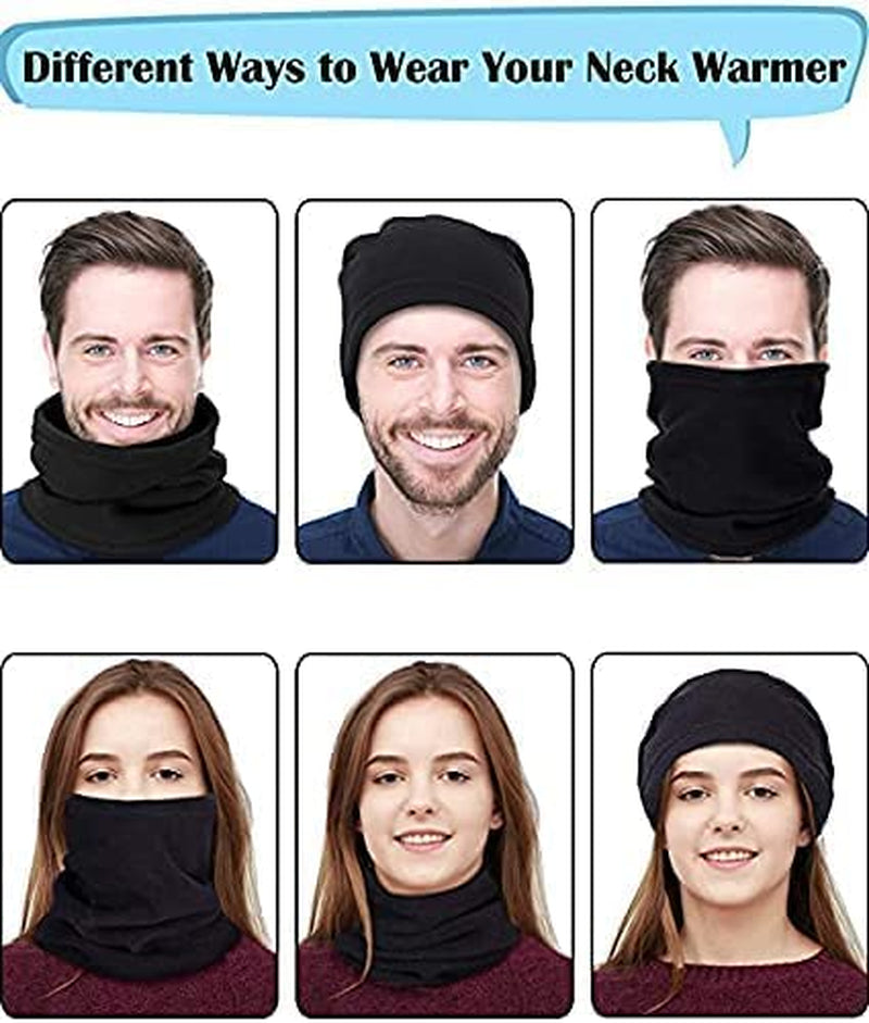 Neck Gaiter Fleece Neck Warmer Snood Tube Balaclava Scarves Scarf Ski Cycling Winter Warm
