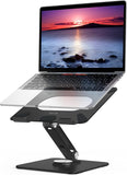 LSX7 Laptop Stand with 360° Rotating Base, Ergonomic Adjustable Notebook Stand, Riser Holder Computer Stand Compatible with Air, Pro, Dell, HP, Lenovo More 10-15.6" Laptops (Black)