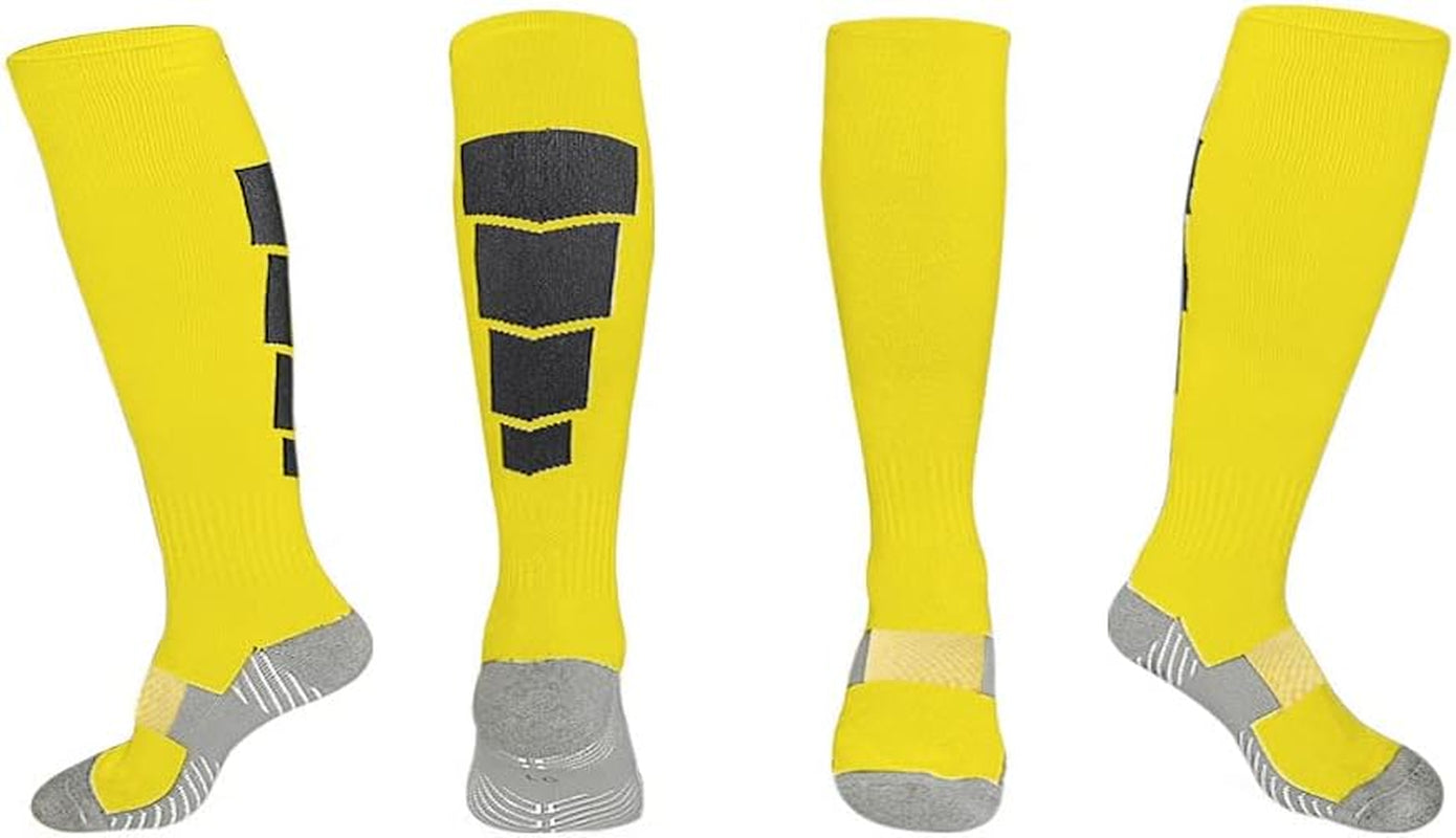 Kids Soccer Socks, [2 Pairs] Athletic Knee High Socks for Youth Boys Girls for US Size 3-6.5 / Age 6-12