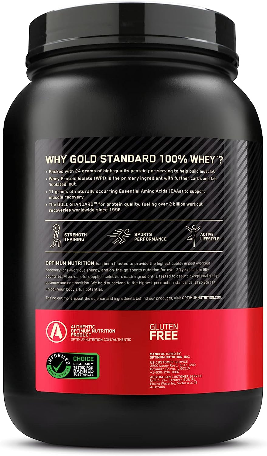 Gold Standard 100% Whey Protein Powder, Double Rich Chocolate, 907G