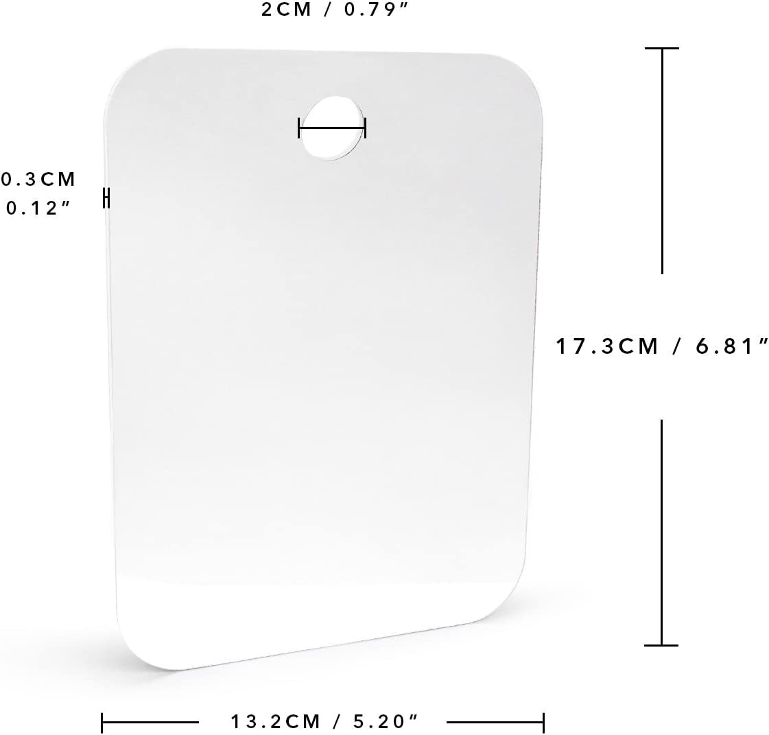 Fogless Shower Mirror Large Size with Suction Hook and Adhesive Hook Perfect for Shaving