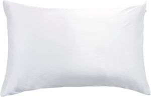 Luxury Pillowcase - 100% Pure Mulberry Silk on Both Sides - Soft anti Wrinkle, Hypoallergenic, Washable Bed Pillowcases - Premium Pillow Cover That Protects Your Hair and Skin - White