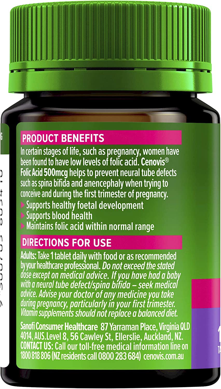 Folic Acid 500Mcg for Women'S Health - Supports Healthy Foetal Development, 150 Tablets