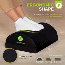 Load image into Gallery viewer, Adjustable Foot Rest under Desk for Added Height | Large Premium Velvet Soft Foam Footrest for Desk | Most Comfortable Desk Foot Rest in the World for Back, Lumbar, Knee Pain (Black)
