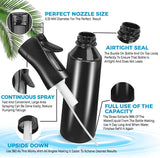 Premium Mist Spray Bottle - 6.8Oz/200Ml, Continuous Mister Water Spray Bottle for Long Straight & Curly Hair Styling, Plants, Ironing, Cleaning, Salon & Skin Care… (Black)