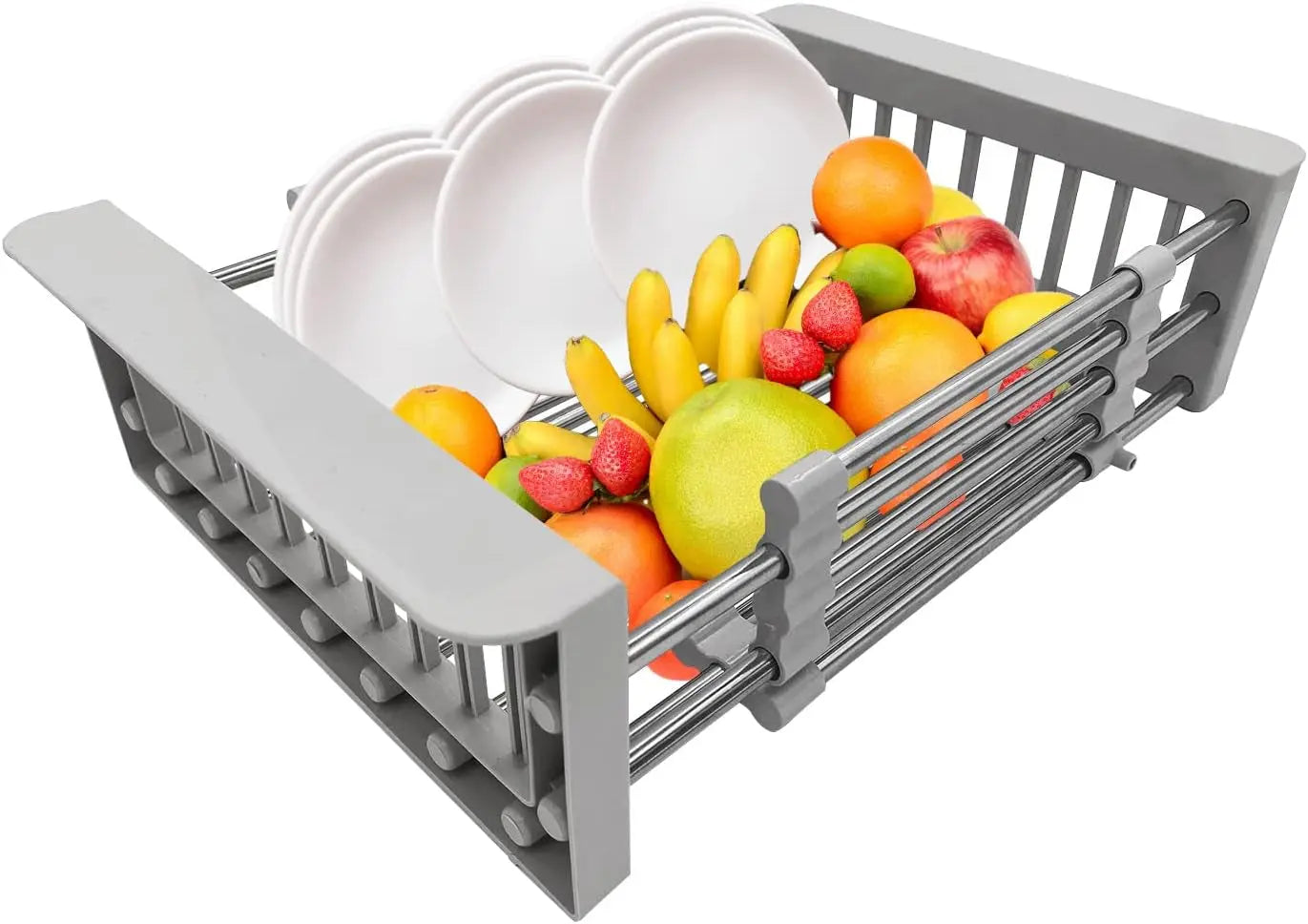 Expandable Dish Drying Rack over Sink, Stainless Steel Kitchen Sink Organiser, Dish Racks & Holders for Kitchen Storage & Organisation, Houseware Accessories for Home Storage & Organisation