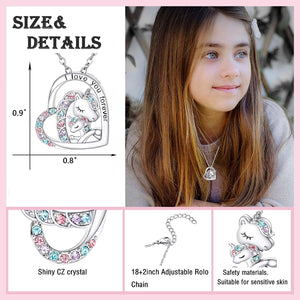 You Are Magical Necklace for Girls Crystal Heart Pendant Necklaces Jewelry Gifts for Girls Daughter Granddaughter Niece Birthday