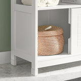 FRG128-II-W Vanity Unit Bathroom Furniture with Foot Padding White