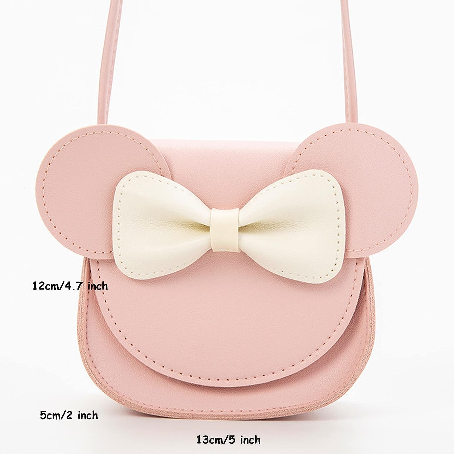 Little Girl Cute Little Mouse Ear Bow Kids Crossbody Purse，Pu Shoulder Handbag for Kids Girls Toddlers