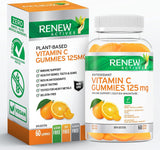 Vitamin C Gummies, (60 Count) 125MG, like Eating Fresh Oranges - Delicious Citrus Flavor, Immune Support Gummies Vitamins for Adults and Kids, Vitamin C Chewable, Vegan, Made in Canada