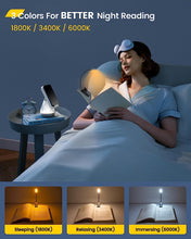 Load image into Gallery viewer, Lightweight Rechargeable 10 LED Amber Book Light for Reading in Bed, Eye-Care Clip-On Reading Light up to 80 Hours, 3 Brightness X 3 Color Modes, Perfect for Bookworms, Kids &amp; Travel
