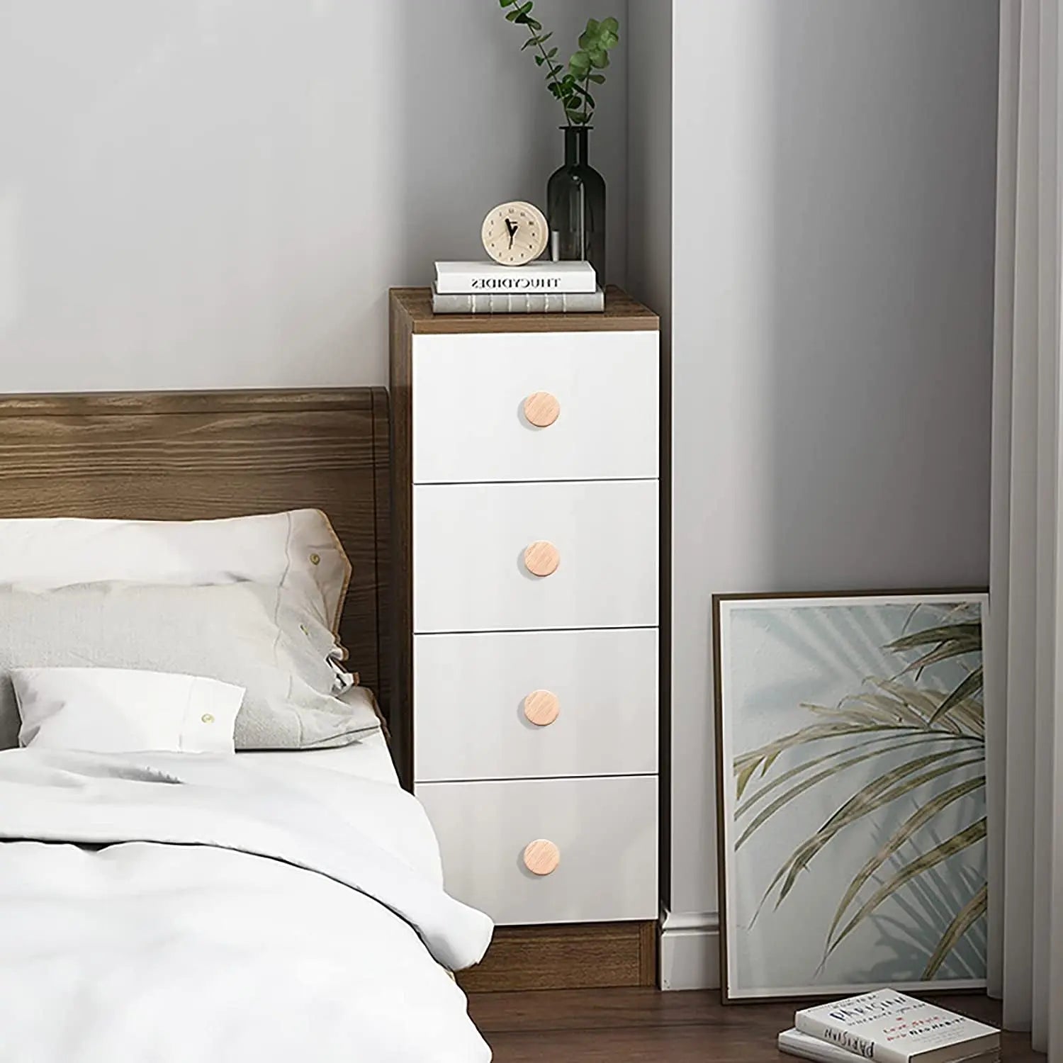 Cabinet Furniture Drawer Knobs round Wood Drawer Handles Drawer Pull Cabinet Knob 35Mmx25Mm Pack of 20