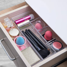 Load image into Gallery viewer, 14 PCS Clear Plastic Drawer Organizer Tray for Makeup, Kitchen Utensils, Jewelries and Gadgets
