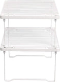 Stackable Metal Kitchen Storage Shelves, Set of 2 - White