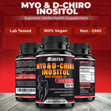 𝐌𝐲𝐨-𝐈𝐧𝐨𝐬𝐢𝐭𝐨𝐥 & 𝐃-𝐂𝐡𝐢𝐫𝐨 Inositol Blend Capsule | Most Beneficial 𝟒𝟎:𝟏 Ratio | Hormone Balance & Healthy Ovarian Support for Women | Vitamin 𝐃𝟑 | 𝟏𝟐𝟎 Inositol Supplement Caps