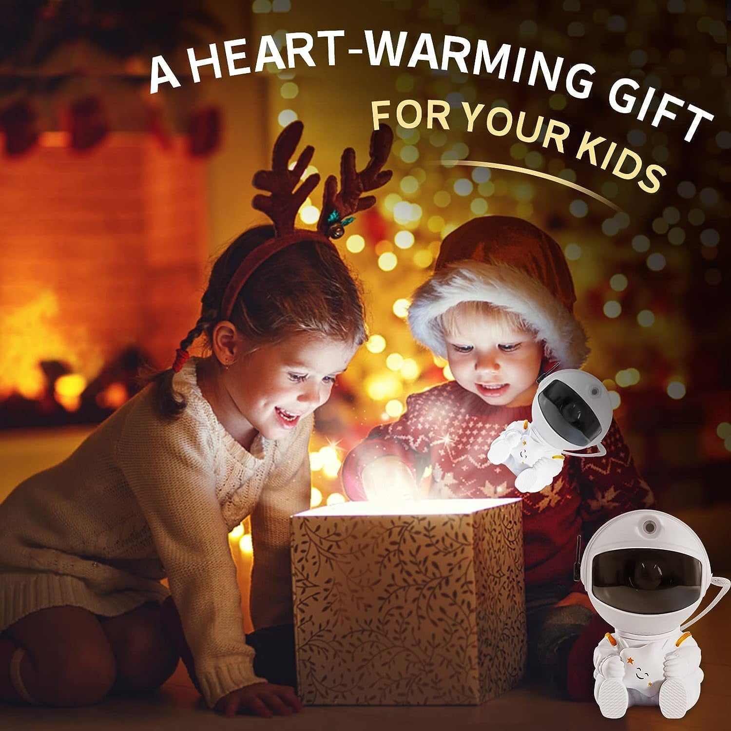 Astronaut Galaxy Star Projector Night Light - with Timer Remote Control and 360°Adjustable Design for Kids Baby Bedroom Christmas Birthdays Valentine'S Day Etc (Seated Astronaut)