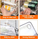 Soda Can Organizer Dispenser for Refrigerator, Clear Plastic Canned Food Pop Beverage Container Holder Storage Bin with Lid for Freezer Rack Pantry Cabinet Cupboard Kitchen-Standard