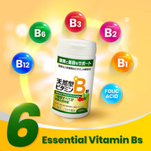 Load image into Gallery viewer, Japan Natural Vitamin B Complex - with B1, B2, B3, B6, B12, Folic Acid and Glutathione Yeast Extract - Supplement for Stress, Energy, Immune and Nervous System Support – Vegan, 120 Caplets
