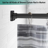 Shower Curtain Rod Mount Holder for Wall | Adhesive Shower Rod Tension Retainer | No Drilling | Stick on | 2 Pack, Black (Shower Curtain Rod Not Included)