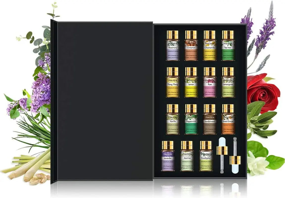 Essential Oils - TOP 15 100% Pure Premium Quality Essential Oils Gift Set - 15 Pack/5Ml for Diffuser Massage Aromatherapy Perfect Gifts