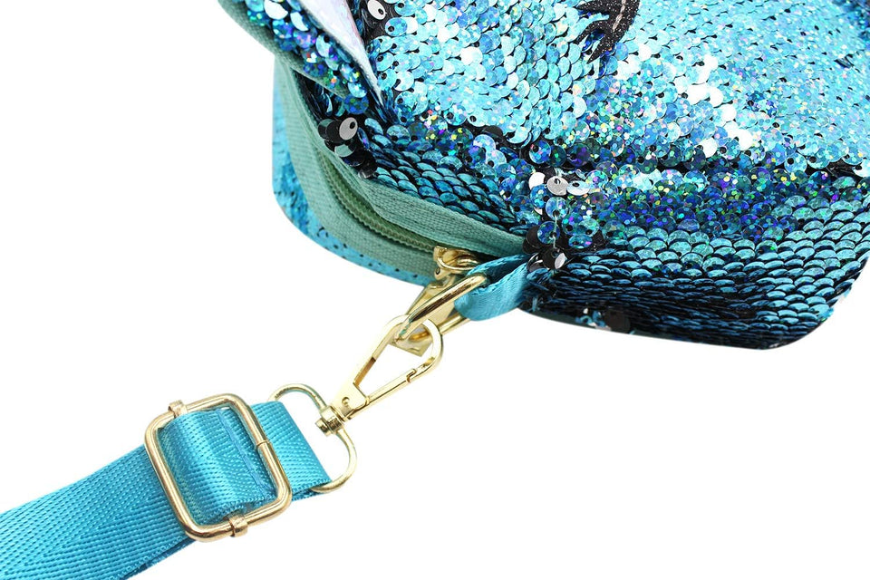 Women Girls Cute Unicorn Glitter Sequins Crossbody Purses Handbag Shoulder Bag for Kids Little Girls