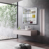 Aluminum Bathroom Medicine Cabinet with Framless Double Sided Mirror Door15 Inch X 24 Inch Recess or Surface Mount, Silver