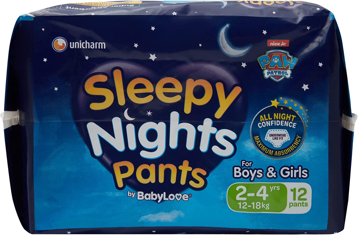 Babylove Sleepynights Pants 2-4 Years (12-18Kg) | 36 Pieces (3 X 12 Pack)