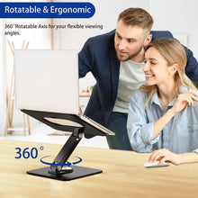 Load image into Gallery viewer, LSX7 Laptop Stand with 360° Rotating Base, Ergonomic Adjustable Notebook Stand, Riser Holder Computer Stand Compatible with Air, Pro, Dell, HP, Lenovo More 10-15.6&quot; Laptops (Black)
