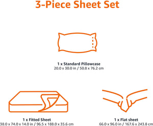 Lightweight Super Soft Easy Care Microfiber Bed Sheet Set with 14" Deep Pockets - Twin, Lavender Paisley