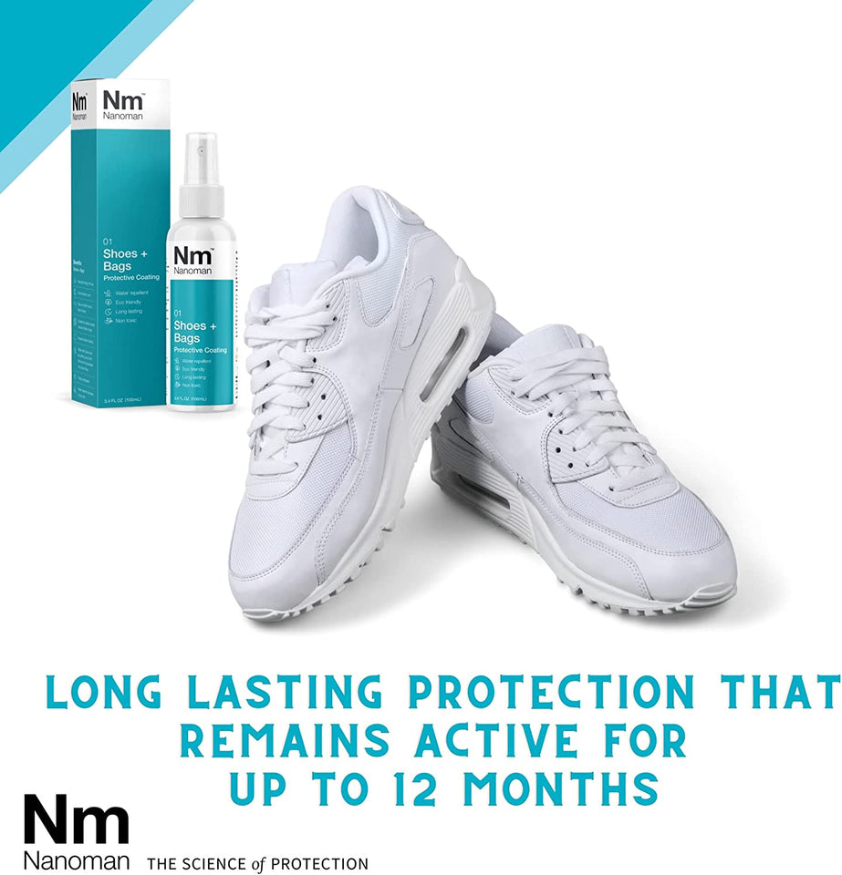 Shoe Protector Spray. Waterproof. Stain and Water Repellent for Shoes, Sneakers,Trainers, Sports Shoes, Bags, Purses Incl Fabric, Suede & Leather. Premium Nanotech Formula