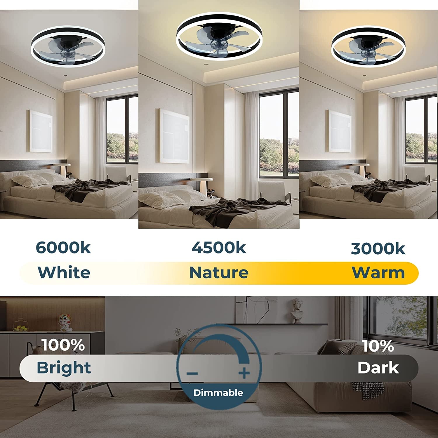 Alexa compatible ceiling shop fan